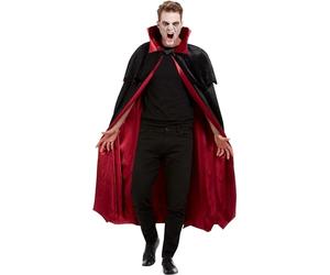 Smiffys Mantello vampiro, Nero, Velours con fodera rossa Halloween