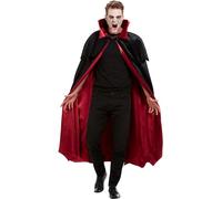 Smiffys Mantello vampiro, Nero, Velours con fodera rossa Halloween, Carnevale