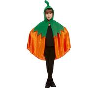 Smiffys Mantello zucca, Arancione, con cappuccio Halloween
