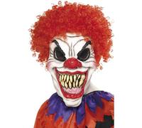 Smiffys Maschera Clown Spaventoso, Copritesta, Schiuma di Lattice Halloween