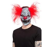 Smiffys Maschera da clown oscuro, in lattice, con capelli Halloween