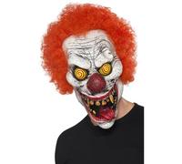Smiffys Maschera da Clown perverso, Rosso, Lattice, copricapo completo Halloween