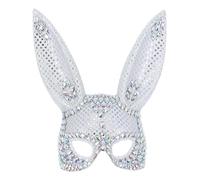 Smiffys Maschera da coniglietto Fever gioiello argentata, con elastico