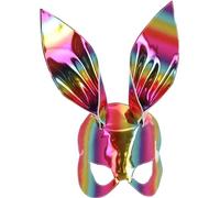 Arcobaleno Metallico Bunny Maschera Donna Coniglietto Sexy Halloween Costume