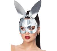 Smiffys Maschera da coniglio in similpelle argento, con fibbia
