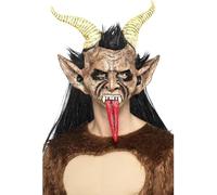 Adulti Natale Demone Beast Deluxe Krampus Maschera Costume Accessorio Nuovo