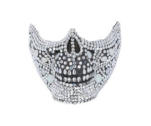 Smiffys Maschera deluxe con mezzo teschio e strass
