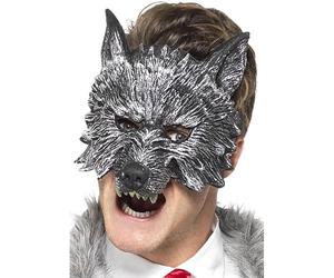 SMIFFYS Maschera Grosso lupo cattivo, Deluxe, grigia Halloween