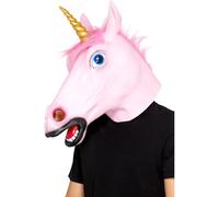 Smiffys Unicorn Latex Mask, Pink