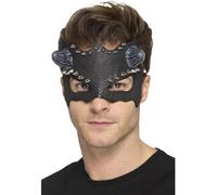 Smiffys Maschera occhi diavolo con borchie, Nera Halloween
