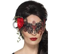 Donna Giorno Dei Morti Messicano Filigrana Rosa Maschera Halloween Costume