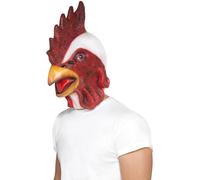 Smiffys Maschera Pollo, bianco, Copricapo totale in lattice Halloween