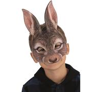 Smiffys Maschera realistica di coniglio marrone, con elastico Halloween