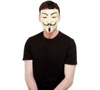 Revolutionary Bianco Guy Fawkes Maschera - Classico Costume Halloween,Elastico