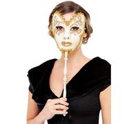 Smiffys Maschera Veneziana, Crema, Bastone portatile
