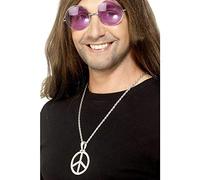 Medaglione In Metallo Argento CND Segno Di Pace Anni '60 '70 Costume Hippie