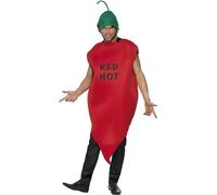 Smiffys Men's Chilli Pepper Costume Hot Bodysuit and Hat