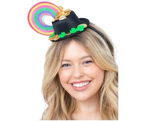 Smiffys Mini cappello Pot O'Gold arcobaleno, su fascia per capelli