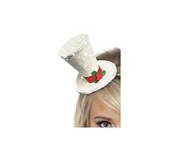 SMIFFYS Mini cilindro, Bianco, con glitter, su cerchietto