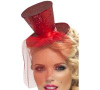Da Donna Fever Mini Top Cappello Fascia Adulti Showtime Accessorio Vestito Rosso