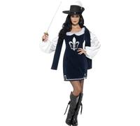 Donna Moschettiere Costume Francese Cavalier Medievale Completo Nuovo