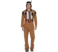 Uomo Nativi Americani Guerriero Costume Marrone Indiano Vestito Da Smiffy