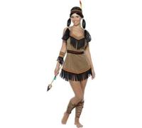 Smiffys Native American Inspired Woman Costume, Brown (Size M)