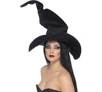 Smiffy's, Nero, Smiffys Cappello da Strega, Alto e Ritorto Donna, Taglia unica, 24147