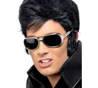 Smiffys Occhiali da sole Elvis, Argento Halloween