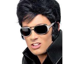Smiffys Occhiali da sole Elvis, Argento Halloween