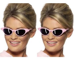 SMIFFYS Occhiali da sole Rock & Roll stile Flyaway, rosa, con diamante Halloween