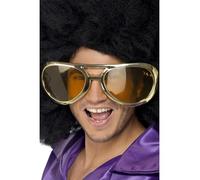 Smiffy's- Smiffys Occhiali giganti Anni '70 da Rocker, Assortiti Ultra Light Custodia in Neoprene per Adulti, Dorato, 31055