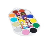 Costume Make Up Set 12 Colori Pittura Viso Palette da Smiffys