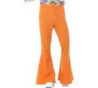 SMIFFYS Pantaloni a zampa d'elefante anni '60, da uomo, arancioni