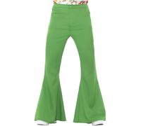 SMIFFYS Pantaloni a zampa d'elefante anni '60, da uomo, verdi Halloween