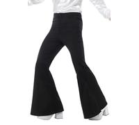 Smiffys Flared Trousers, Mens, Black (Size XL)