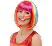 Arcobaleno Multicolore Halloween Party Costume Lgbtq Pride Bob Parrucca