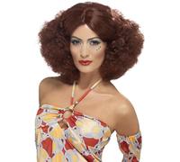SMIFFYS Parrucca afro anni '70, rossiccia, con riga di lato Halloween