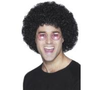 70s 1970s 80's 1980s Unisex Parrucca Afro Disco Costume da Nero By Smiffys
