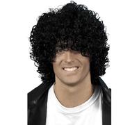 1980'S Nero Afro Effetto Bagnato Parrucca Adulto Da Smiffys Costume Nuovo Dancer