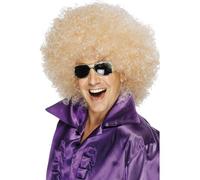 Adulti Biondo Afro Mega-Enorme 1970's 80's Tema Accessorio Costume Parrucca