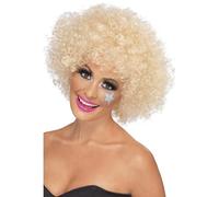 70s 1970s 80s Unisex Funky Costume Afro Parrucca Bionda da Smiffys Nuovo