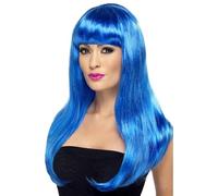 Babelicious Ondulate Lunghe Parrucca Glamour Adulti Donna Costume Accessorio Blu