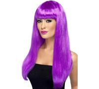 Babelicious Ondulate Lunghe Parrucca Glamour Adulti Donna Costume Viola Frangia