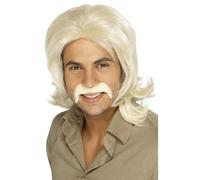 Smiffys Parrucca Blonde Nylon 70s Disco Retro Per Carnevale Uomo 60s