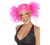 Donna 80s 1980s 80's Codini Costume Parrucca Rosa Maiale Code da Smiffys