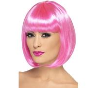 Rosa Partyrama Parrucca, Caschetto Corto Adulto Donna Smiffys Costume