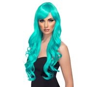 Donna Verde Blu Lungo Ricci Mossi Costume Cosplay Parrucca Pop Costume Festa