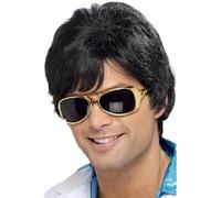 70s Corto Nero Shag Parrucca Uomo Costume 1970s Disco Adulti Accessorio Costume
