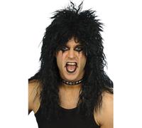 SMIFFYS Parrucca da Hard Rocker, nera, lunga arruffata